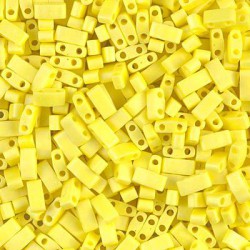 Miyuki half tila 5x2.3 mm Matte yellow AB 404fr - 5 gram