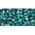 ToHo Hexagon 8/0 (128) 10 gram Crystal Metallic Teal Lined 270